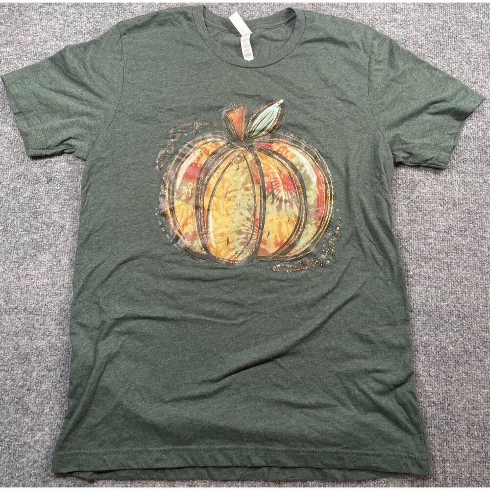 Bella+Canvas L Pumpkin Graphic Tee Fall Festival Halloween Holiday Core Whimsy